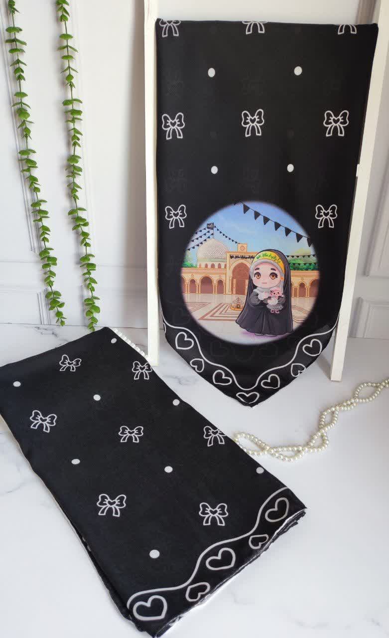 روسری مشکی نخی قواره 100🎀 در سه طرح زیبا..