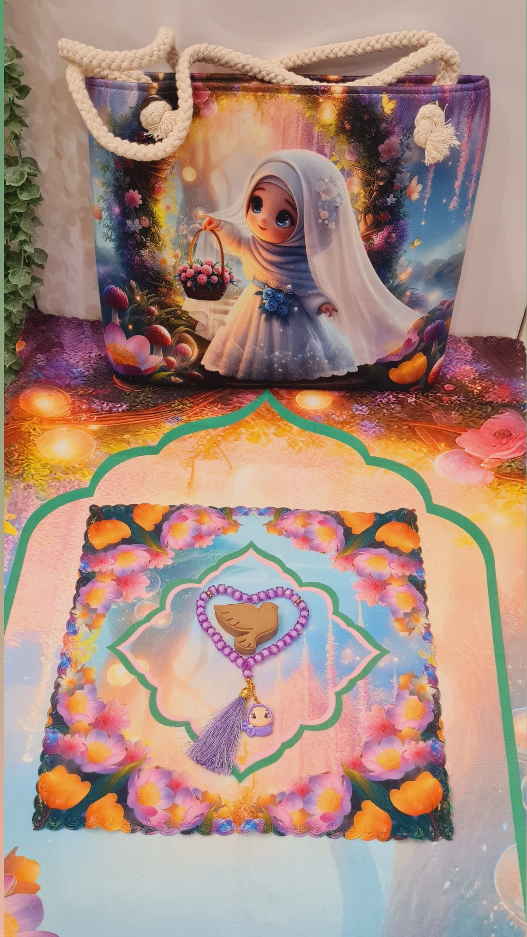 ست جشن تکلیف محیا(سجاده، جانماز، کیف)💜